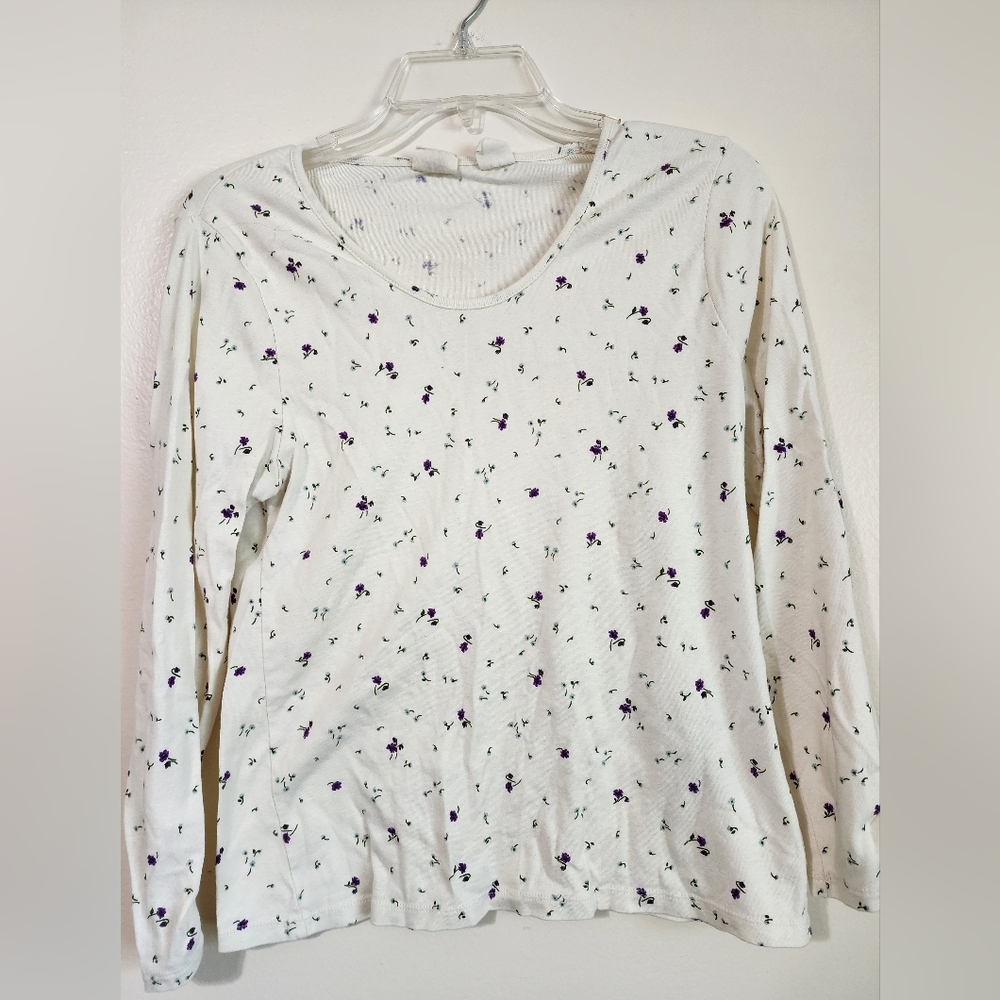 Levi's White and Purple Fitted Long Sleeve T-Shirt
